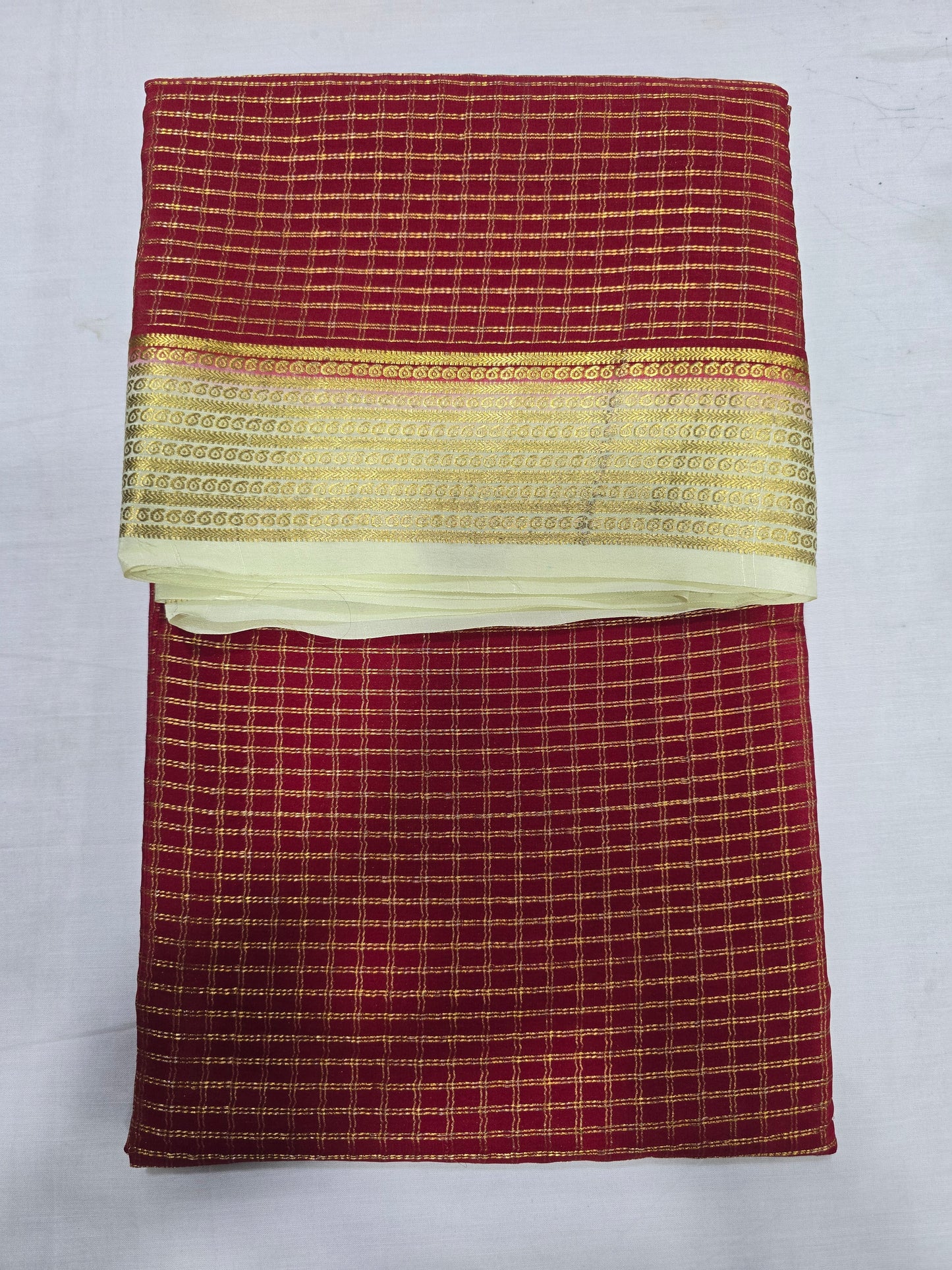 Pure Mysore Silk With Checks