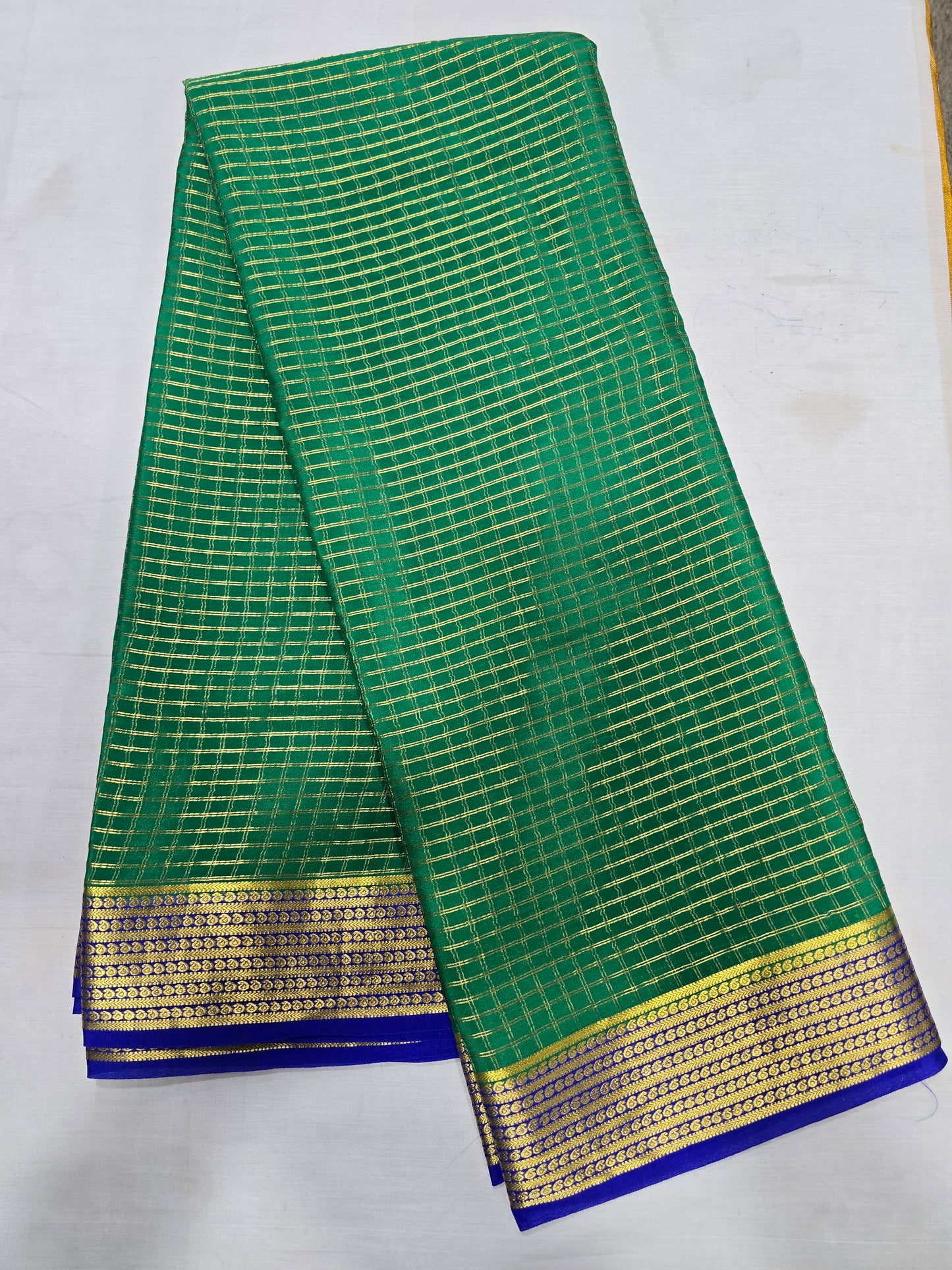Pure Mysore Silk With Checks