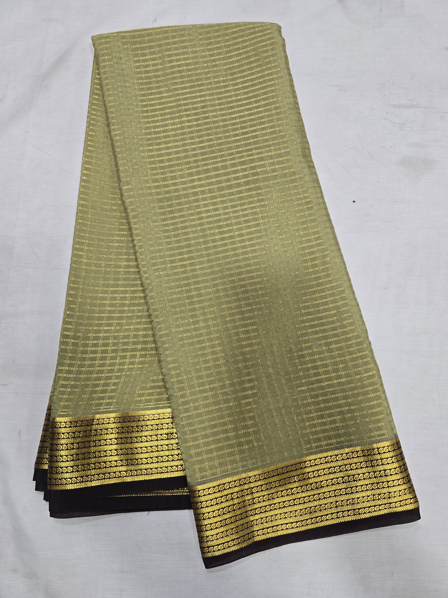 Pure Mysore Silk With Checks