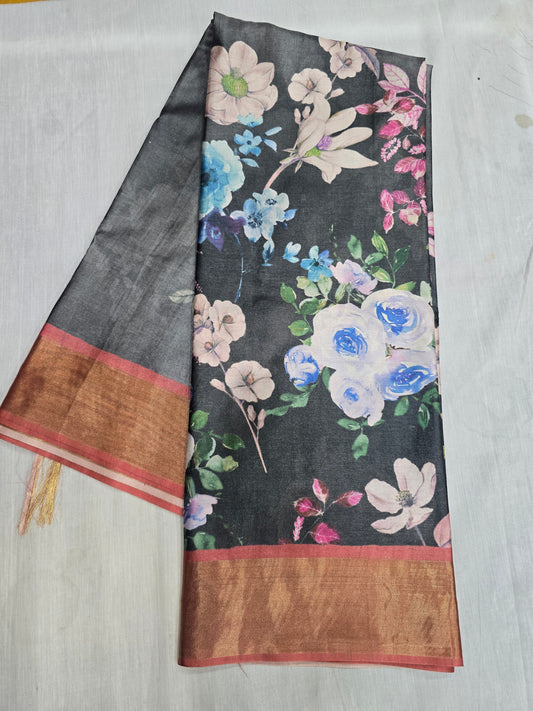 Tussar Digital Printed Sarees