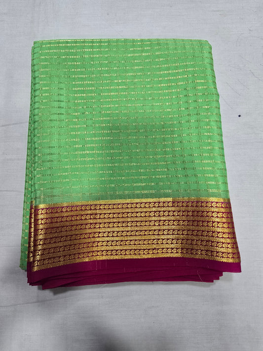 Pure Mysore Silk With Checks
