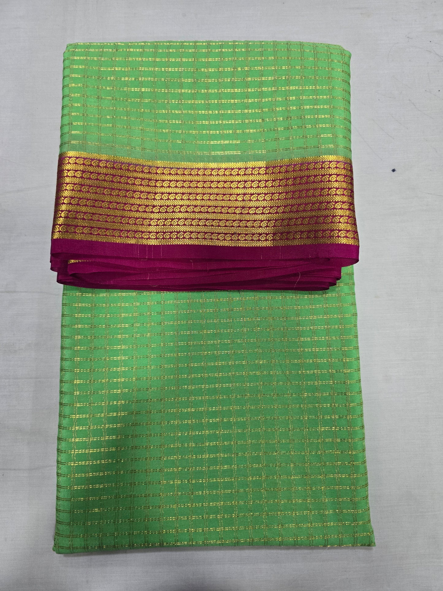 Pure Mysore Silk With Checks