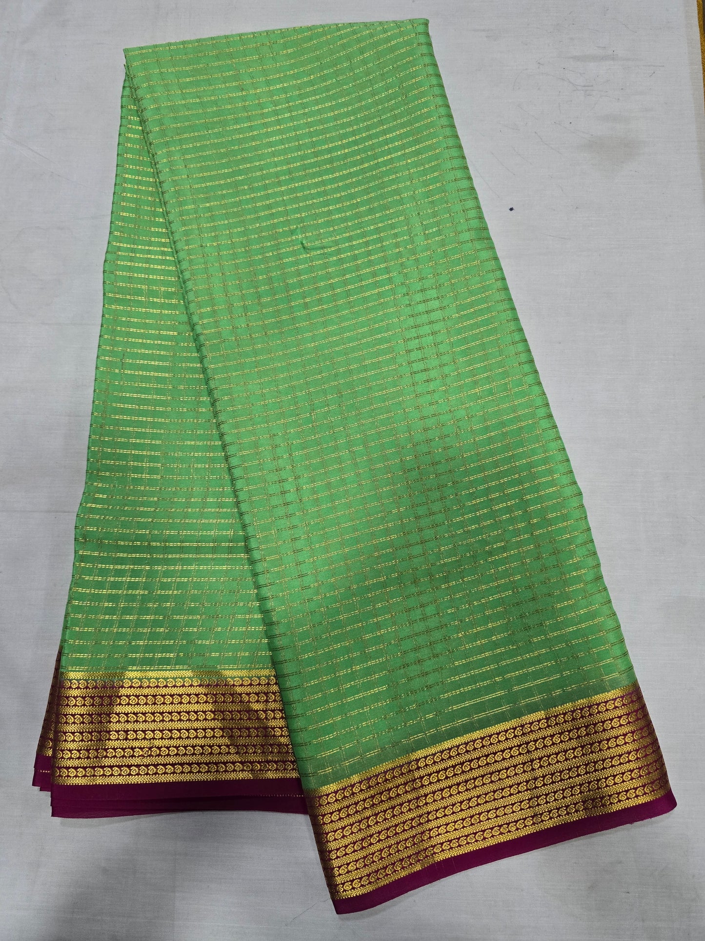 Pure Mysore Silk With Checks