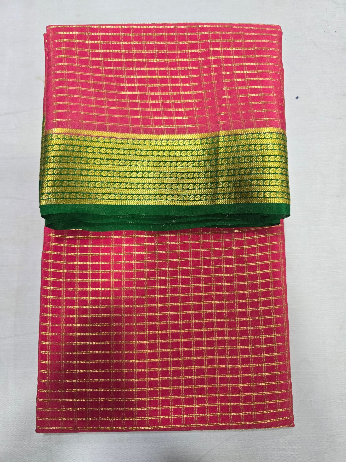 Pure Mysore Silk With Checks