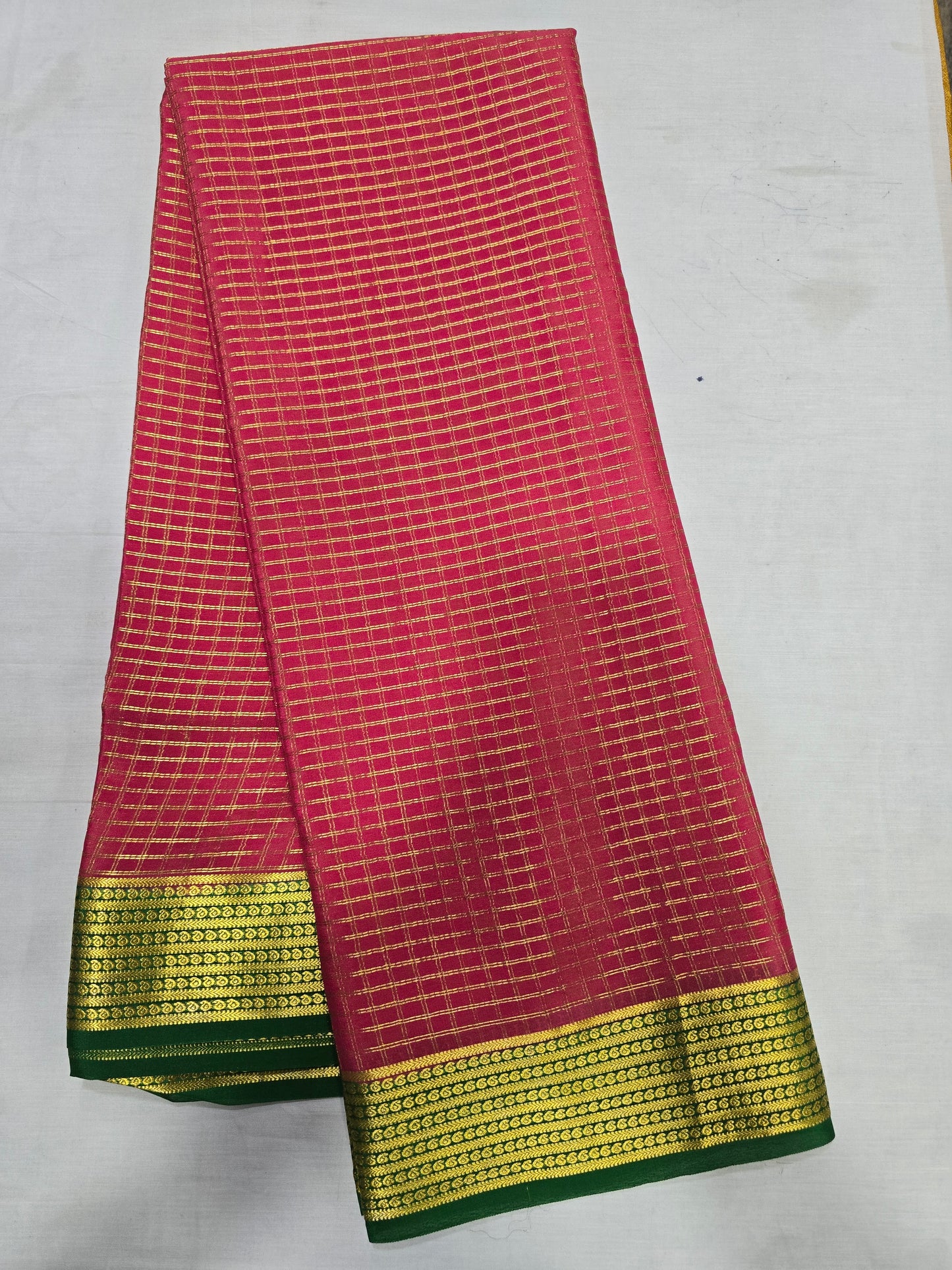 Pure Mysore Silk With Checks