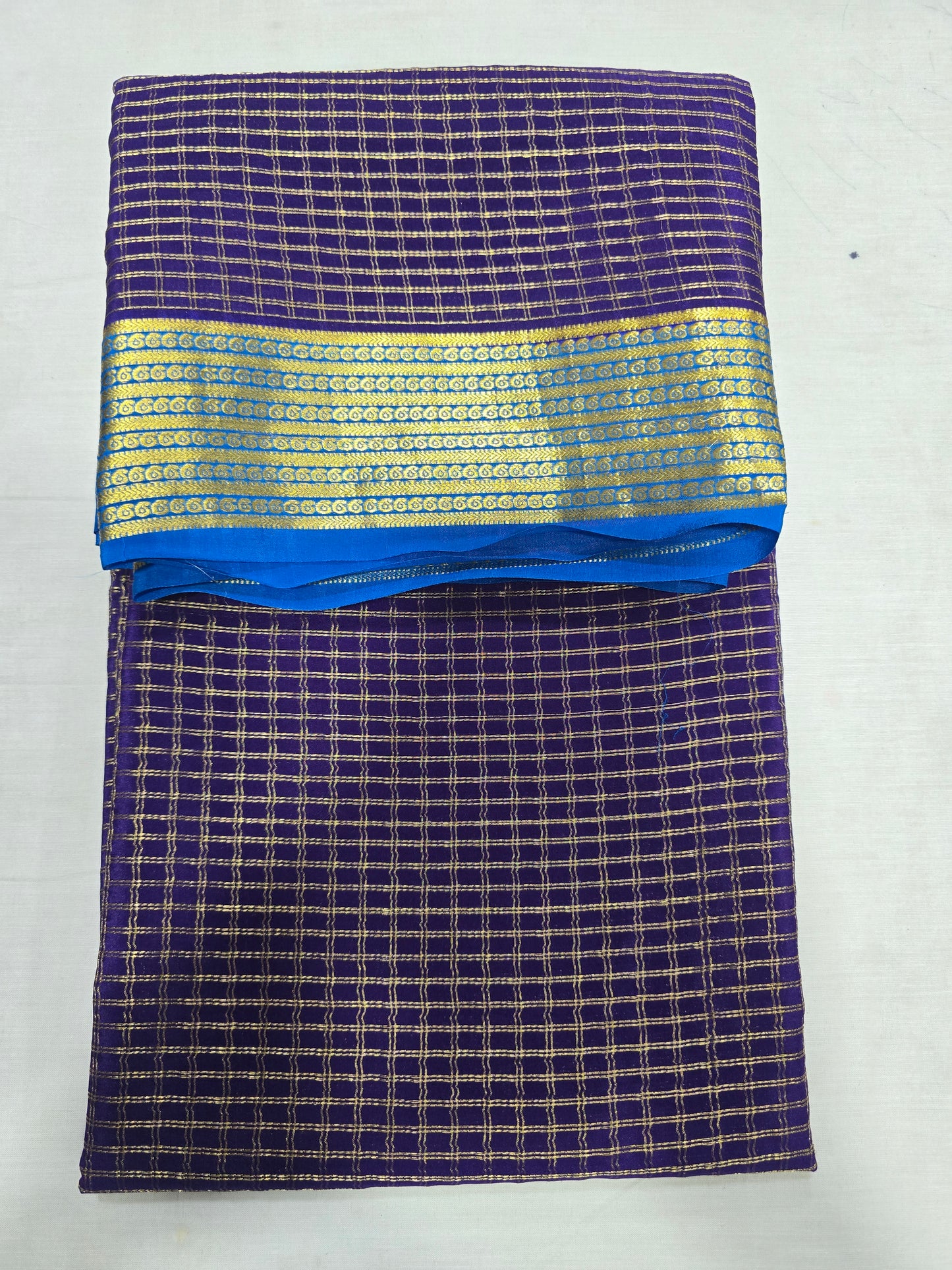 Pure Mysore Silk With Checks