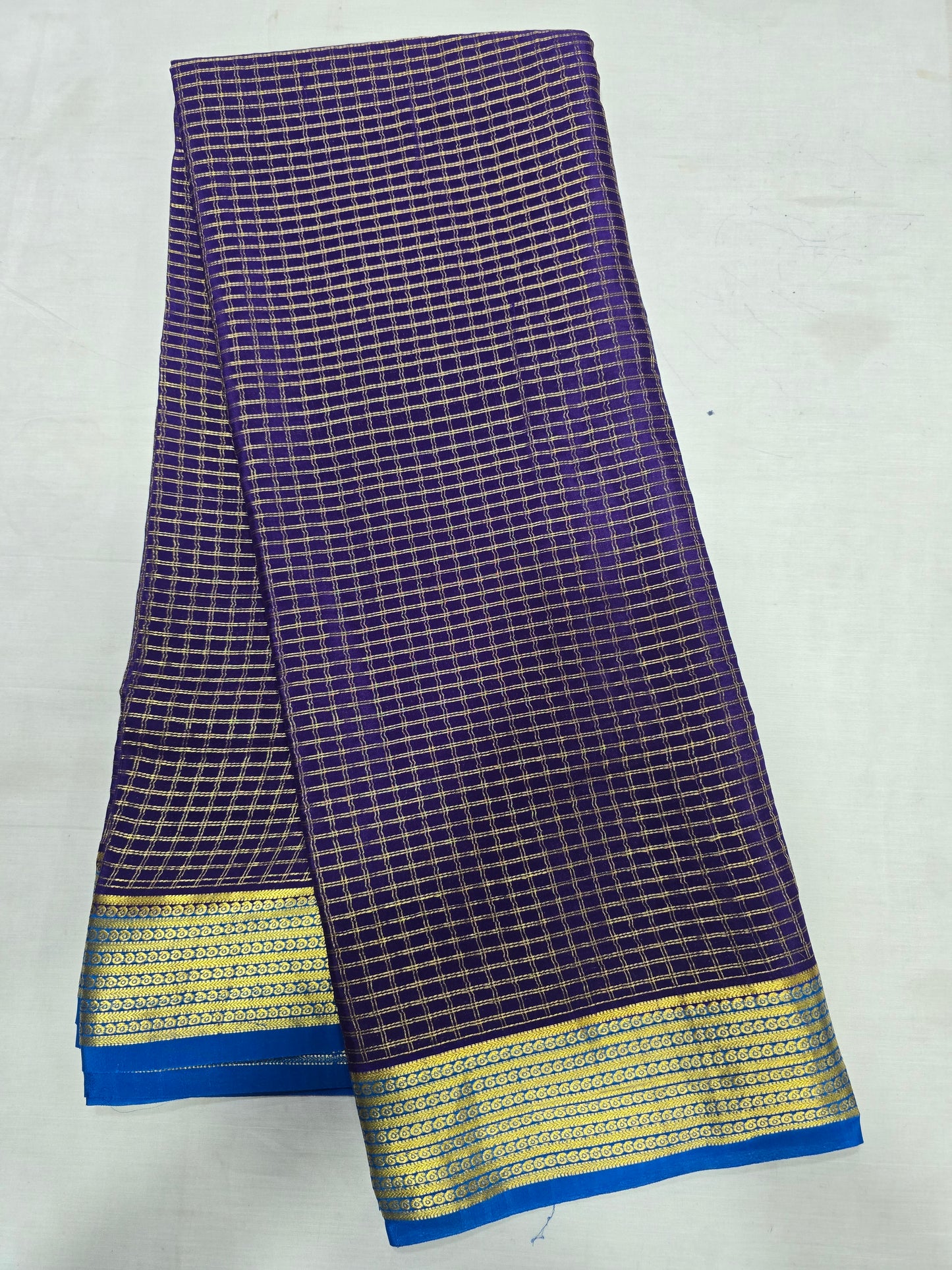 Pure Mysore Silk With Checks
