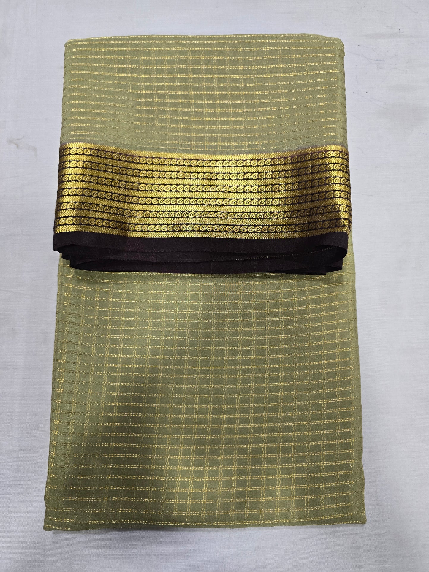 Pure Mysore Silk With Checks