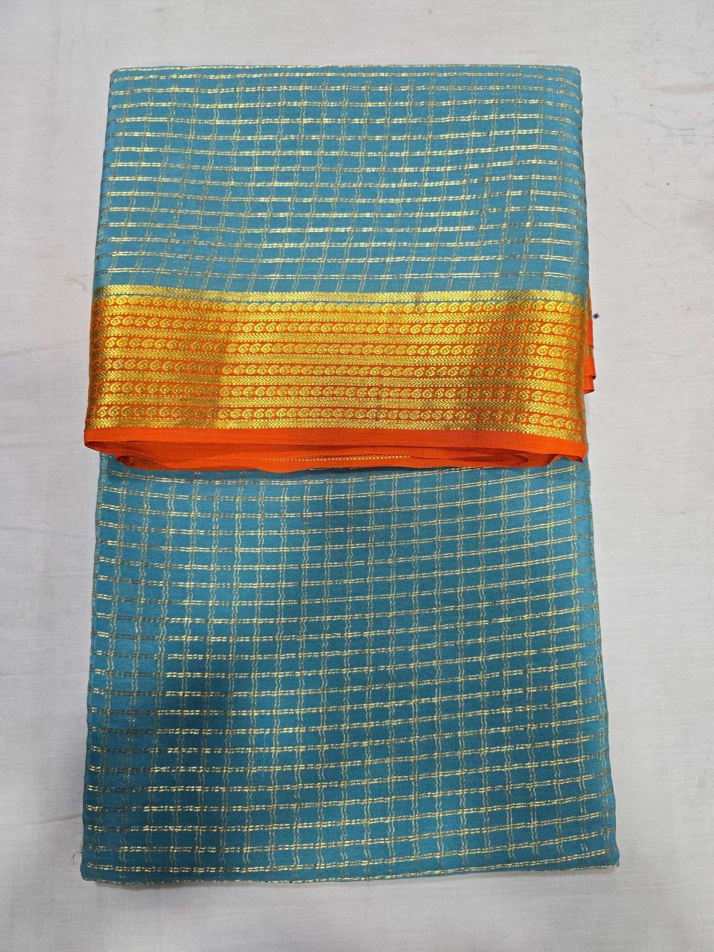 Pure Mysore Silk With Checks