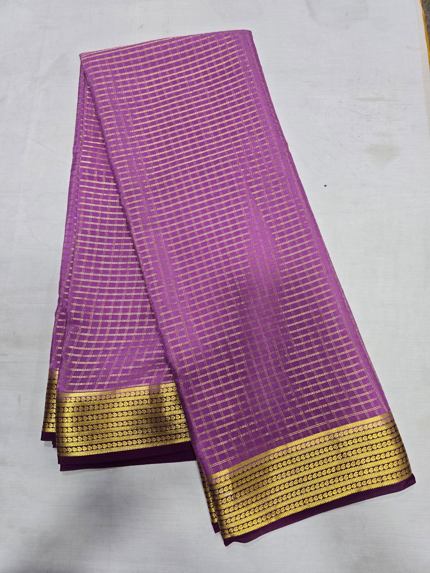 Pure Mysore Silk With Checks
