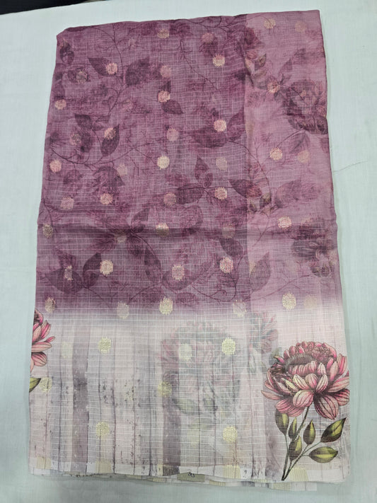Pure Kota Handloom Digital Prints Sarees