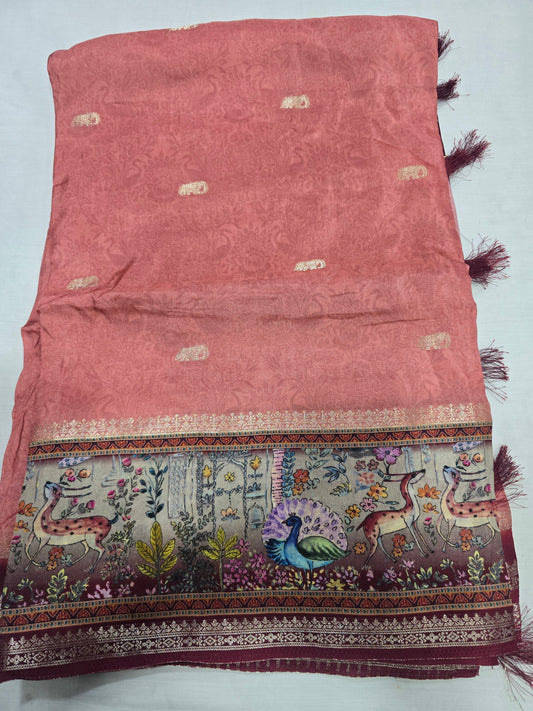 Pure Crape Digital Printed Sarees