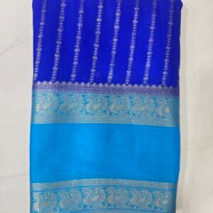 Royal Blue Mysore Silk Contrast Border Saree
