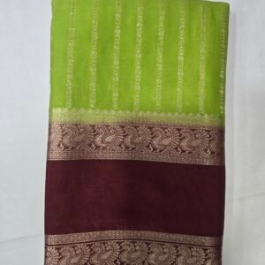 Parrot Green Mysore Silk Saree