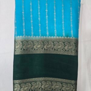 Turquoise Mysore Silk Saree