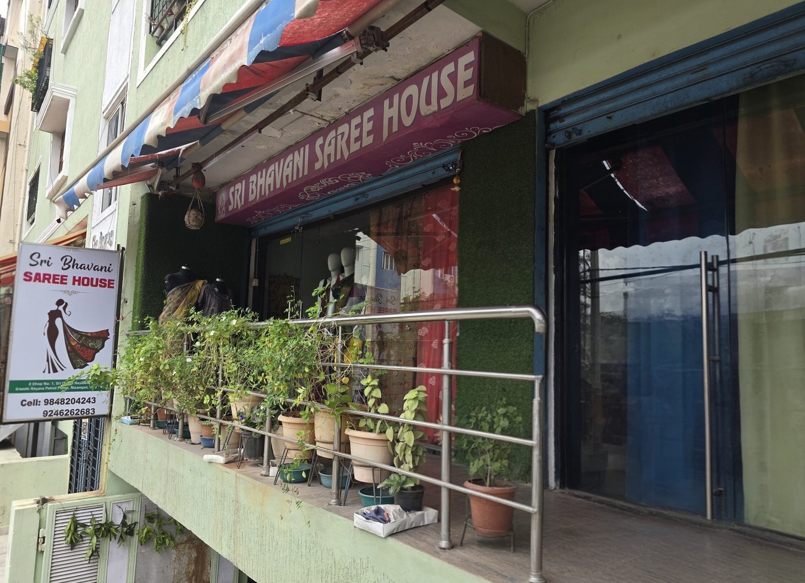 Sri Bhavani Saree House entrance and storefront in Nizampet