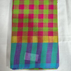 Multicolour Handloom Cotton Saree - Sri Bhavani Saree House
