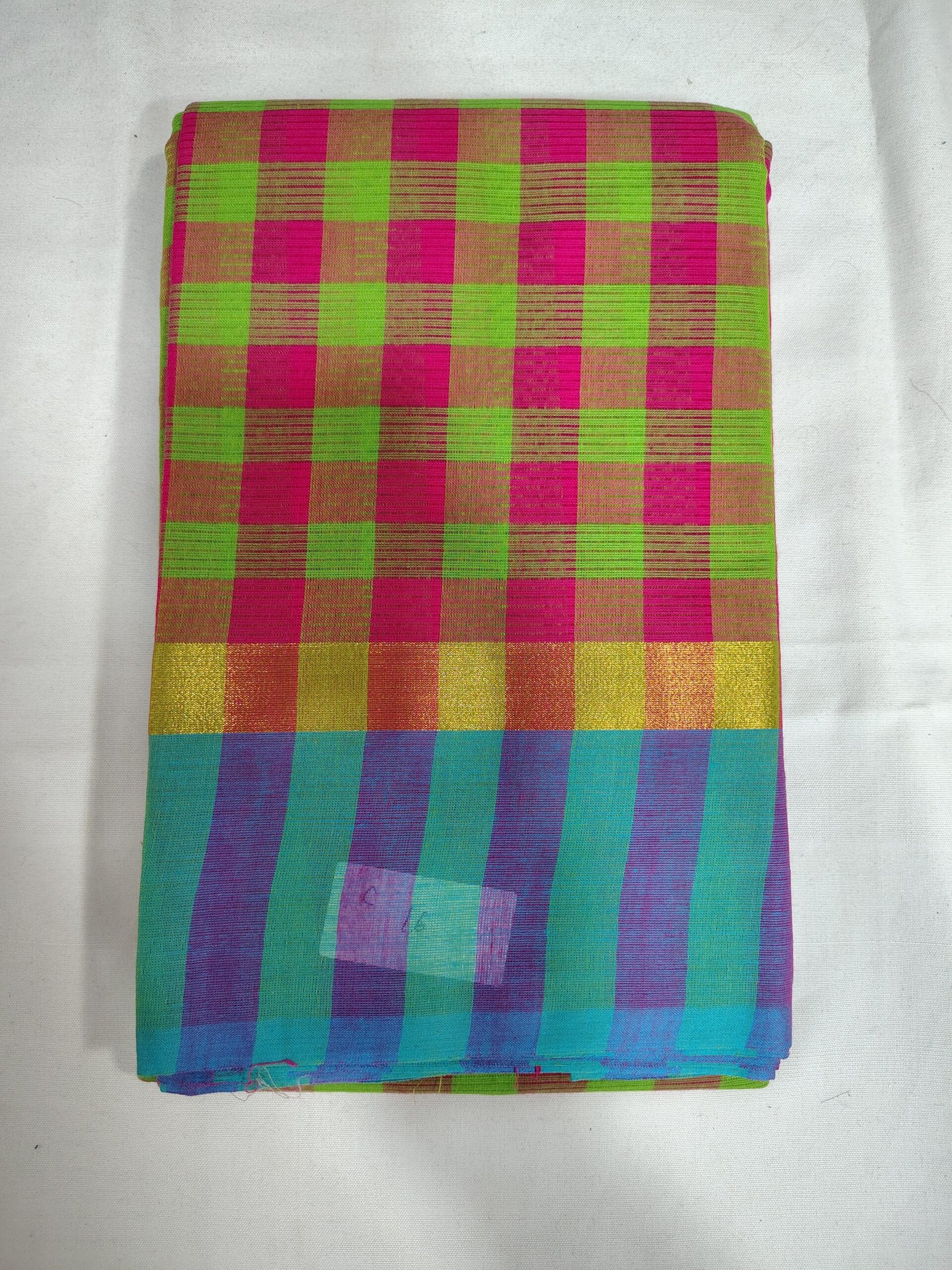Multicolour Handloom Cotton Saree - Sri Bhavani Saree House