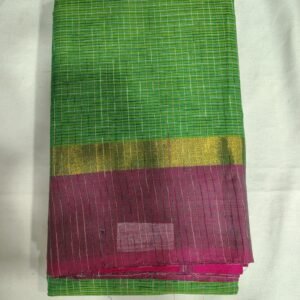 Green Rani Pink Handloom Cotton Saree