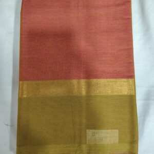 Peach Mustard Handloom Cotton Saree