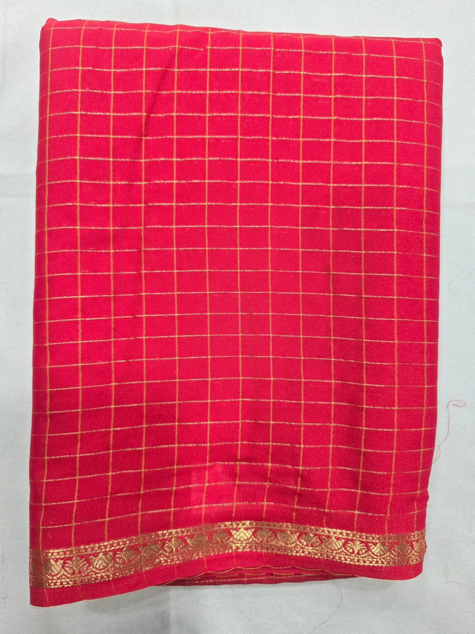 Red Semi Mysore Silk Saree