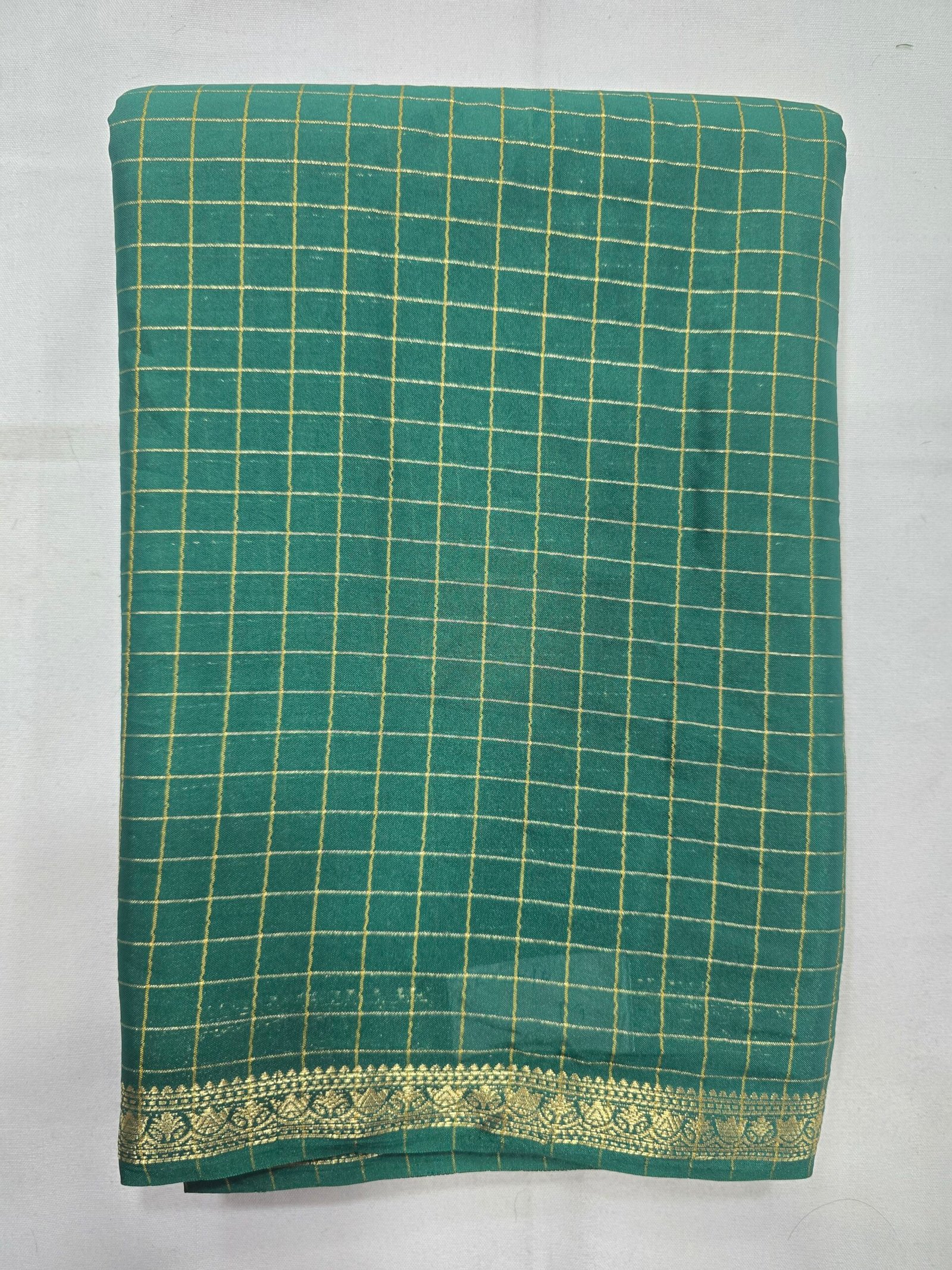 Teal – Semi Mysore Silk Saree