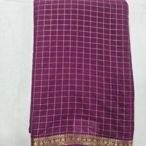 Wine Semi Mysore Silk Saree