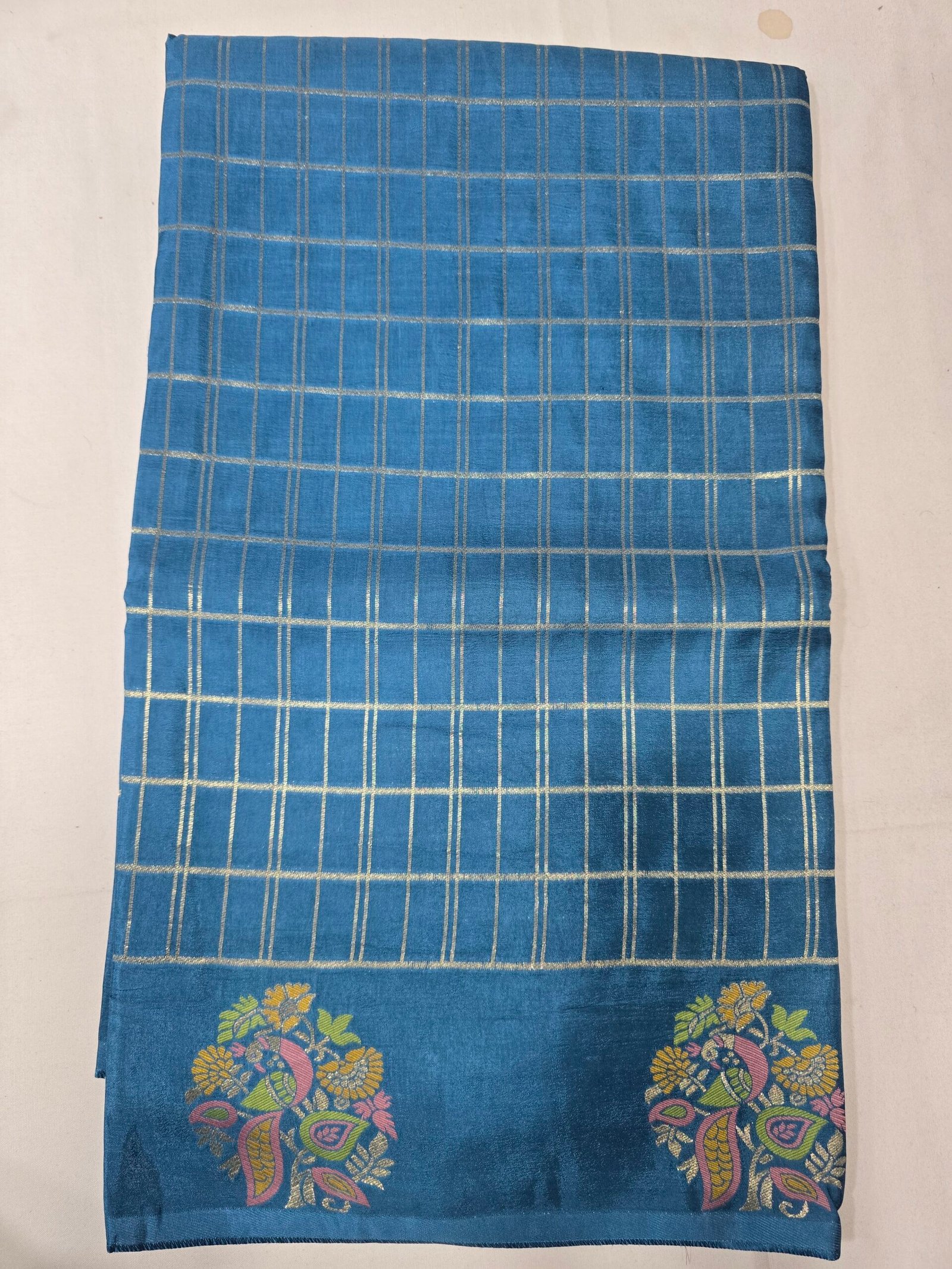 Blue Mushroom Silk Saree