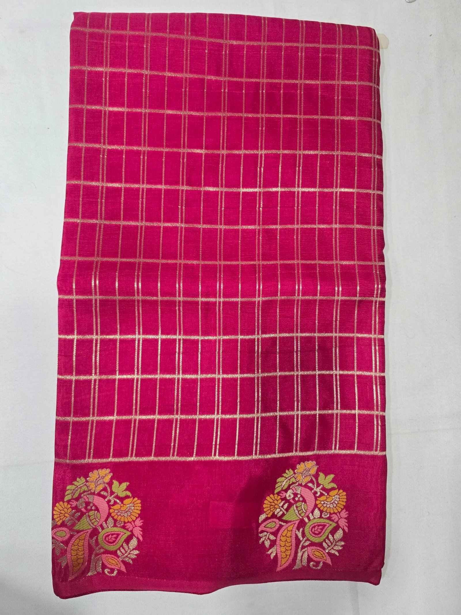 Rani Pink Mushroom Silk Saree