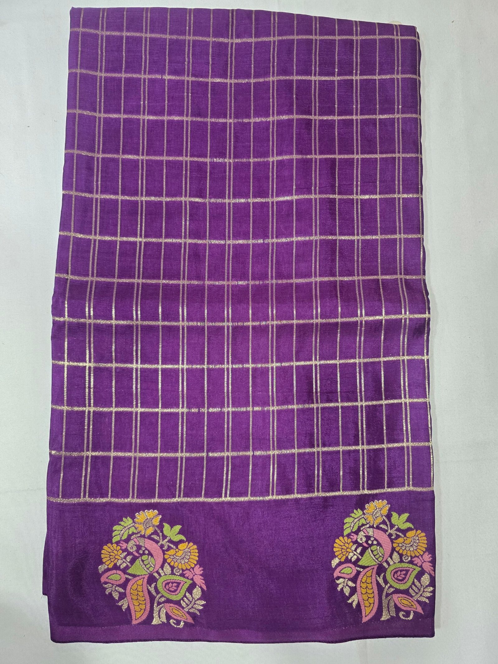 Violet Mushroom Silk Saree