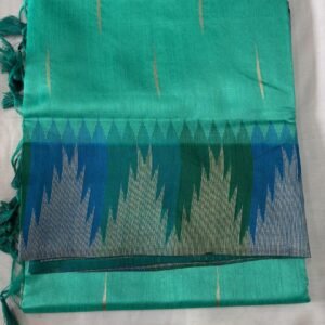 Sea Green Tussar Silk Saree