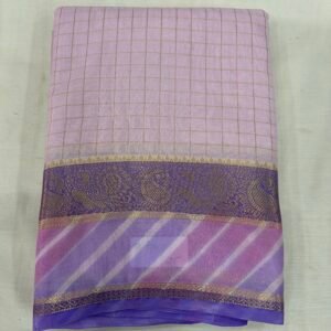 Lavender Crepe Chigori Border Saree