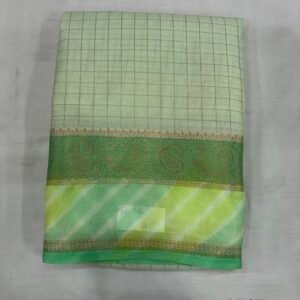 Pale green Crepe Chigori Border Saree